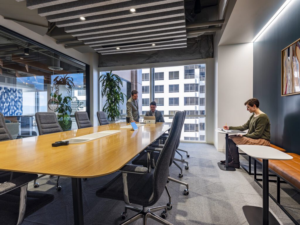 Ready Collective shared conference rooms equipped with videoconferencing capabilities.